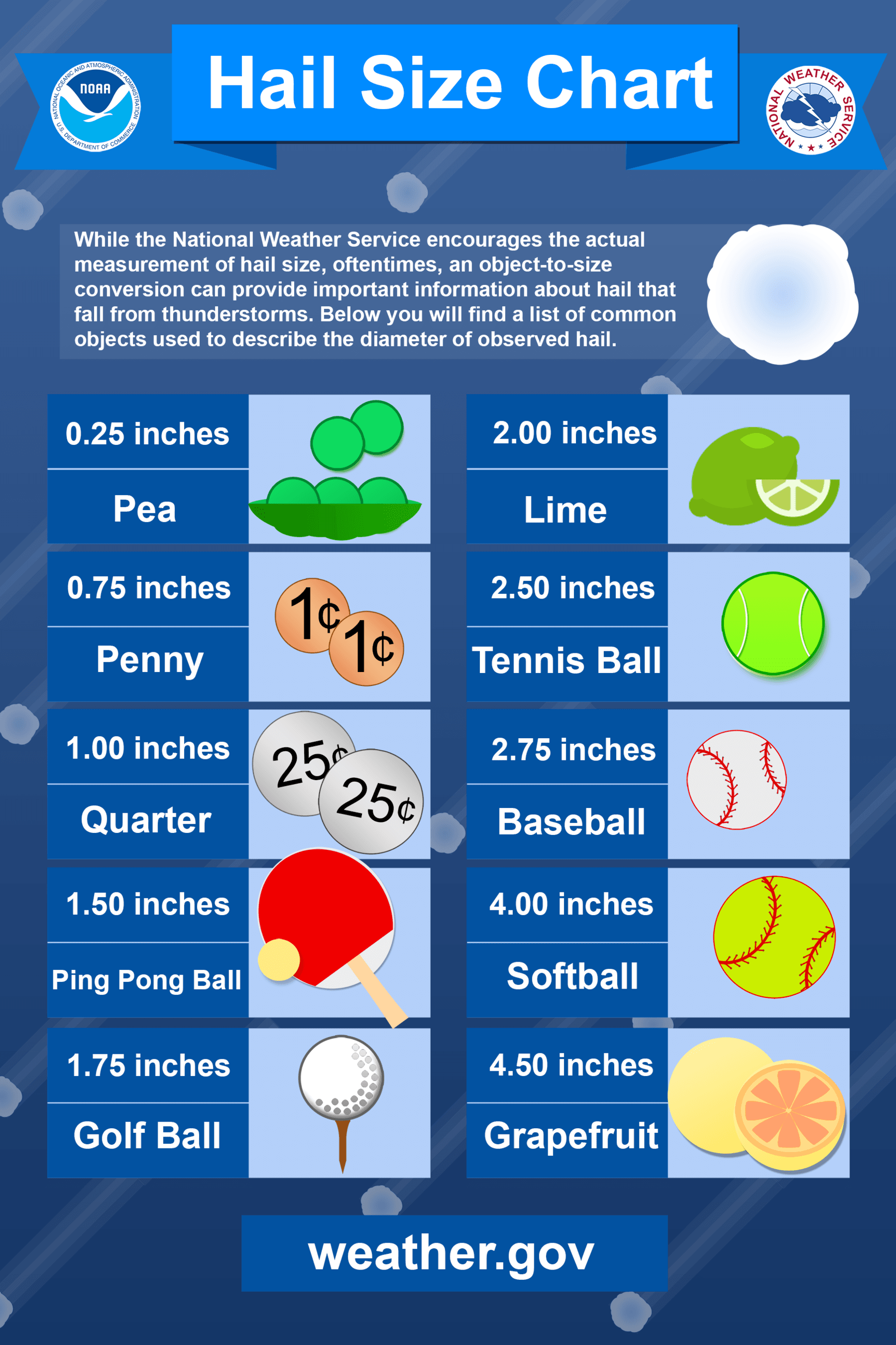 Poster Hail Size