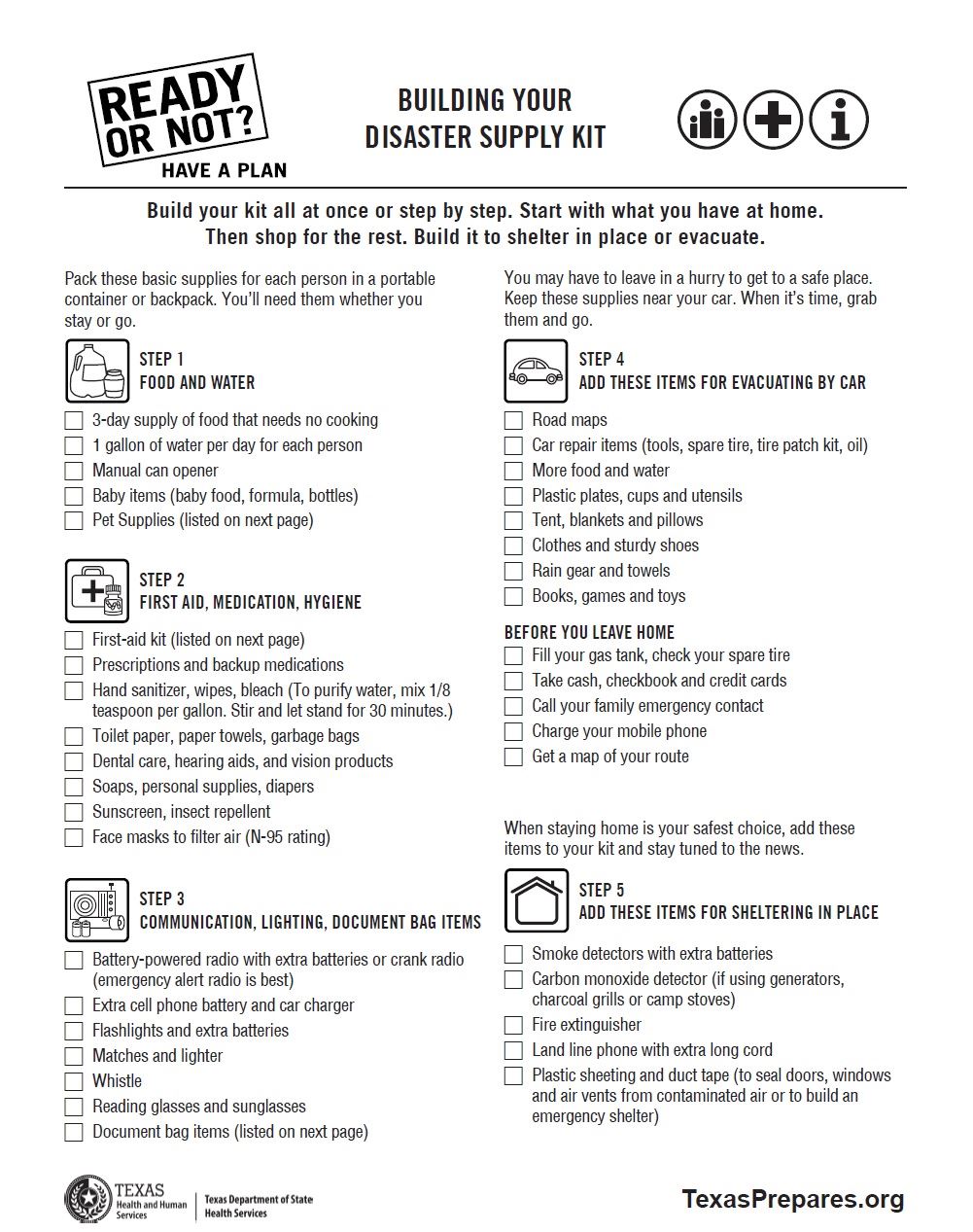 disaster kit english