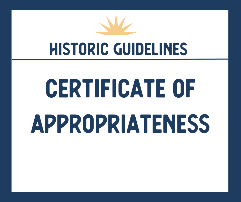 Historic Guidelines COA